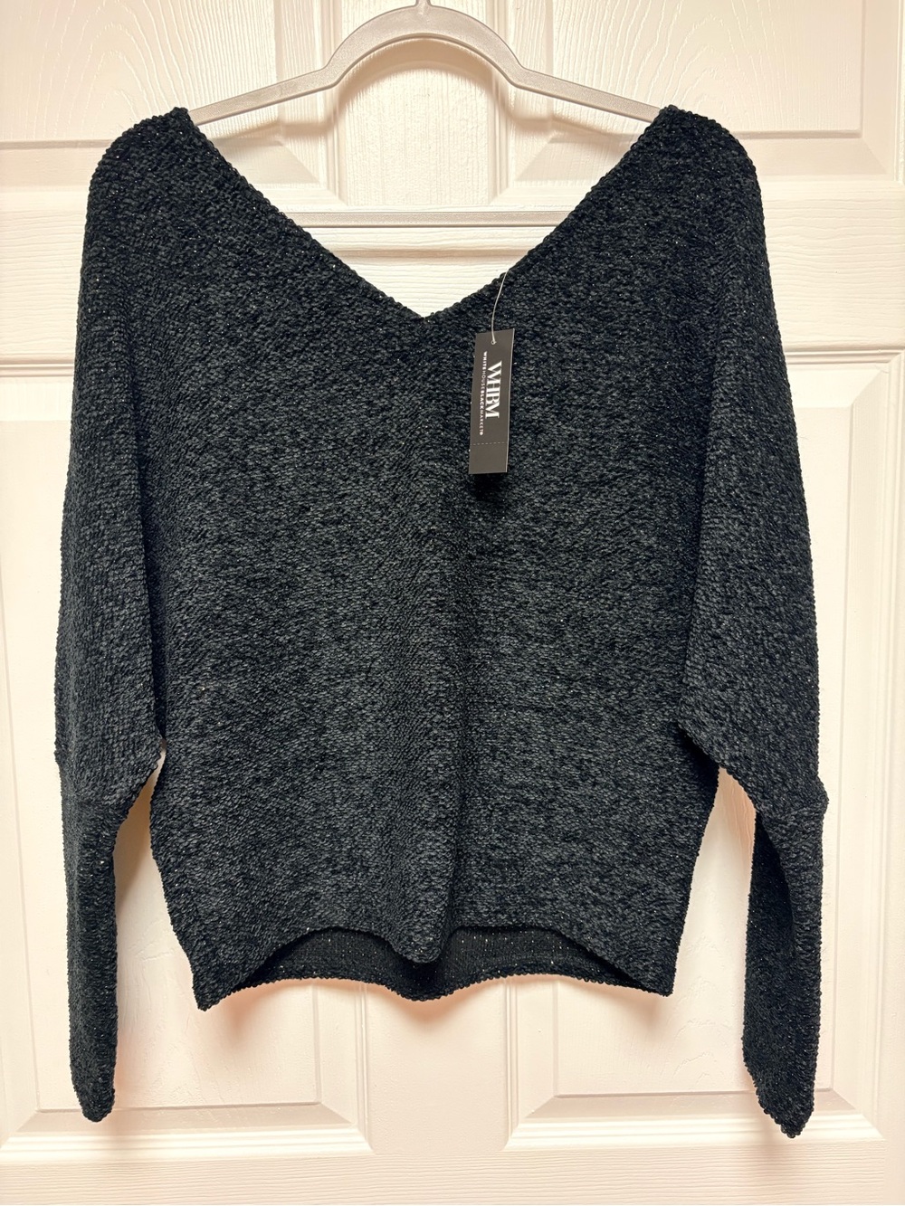 White House Black Market V-Neck Chenille Pullover